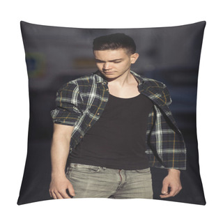 Personality  Fashion Young Man In City Pillow Covers