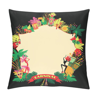 Personality  Brazilian Carnival. Vector Colorful Background. Pillow Covers