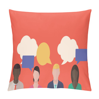 Personality  People Talking Illustration Pillow Covers