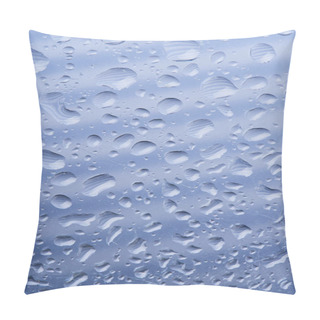 Personality  Close-up View Of Beautiful Calm Transparent Water Drops On Grey Abstract Background Pillow Covers