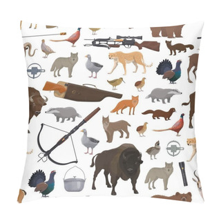 Personality  Hunting Sport Items, Animals And Birds Pattern Pillow Covers