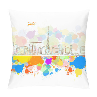 Personality  Colorful Dubai City Skyline Pillow Covers