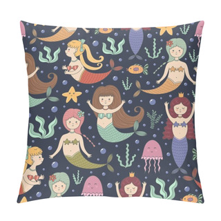 Personality  Little Mermaids Seamless Pattern Pillow Covers