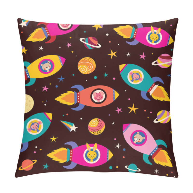 Personality  Cute animals in spaceships kids pattern pillow covers