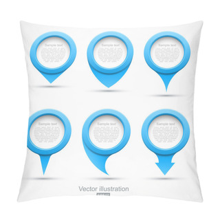 Personality  Set Of Blue Circle Pointers 3D Pillow Covers