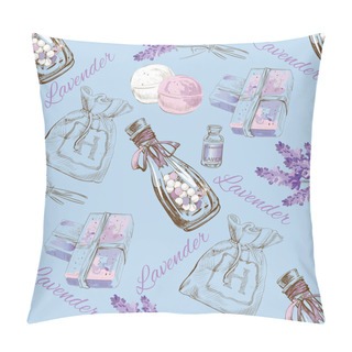 Personality  Lavender Natural Cosmetic Seamless Pattern. Pillow Covers