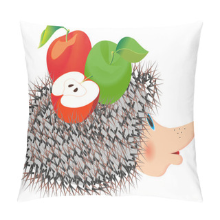 Personality  Hedgehog With Apple Pillow Covers