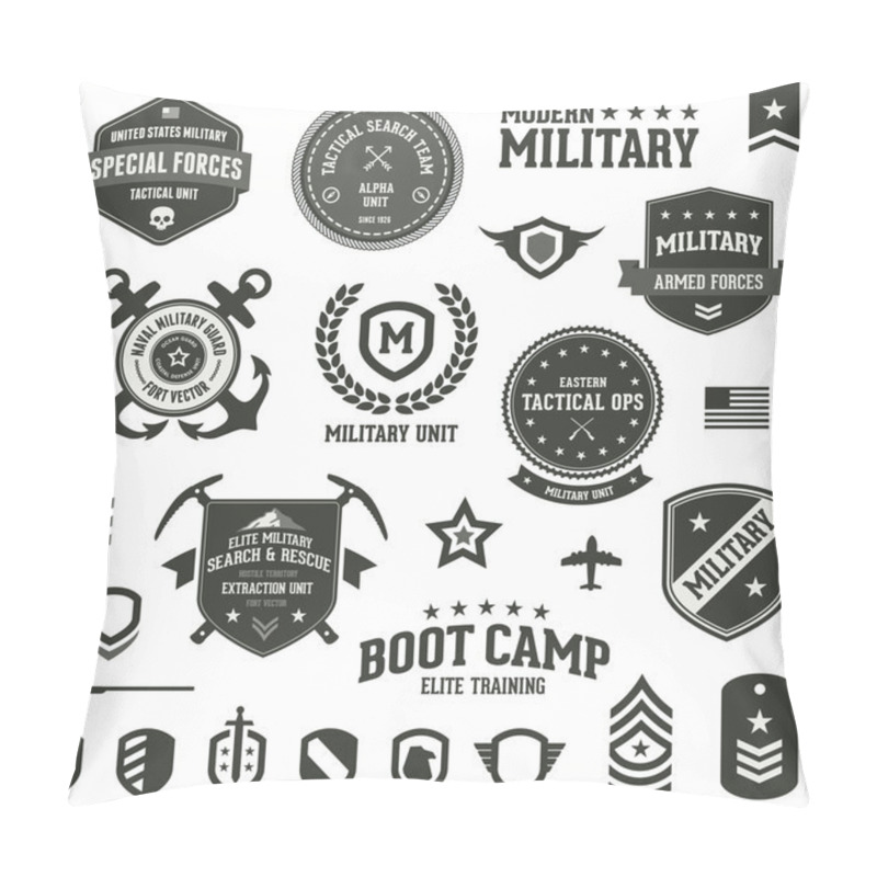 Personality  military and armed forces badges and labels pillow covers