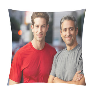 Personality  Portrait Of Two Male Runners On Urban Street Pillow Covers