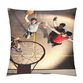 Personality  Young Basketball Players Playing With Energy Pillow Covers