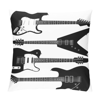 Personality  Electric Guitars Vector Silhouettes Pillow Covers