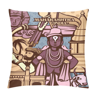 Personality  Colorful Cultural Display Of State Maharashtra In India Pillow Covers