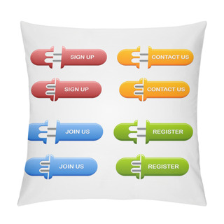 Personality  Set Of Buttons Pillow Covers