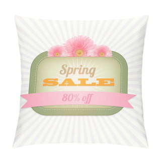Personality  Vintage Card - Spring Sale. Vector Illustration Pillow Covers