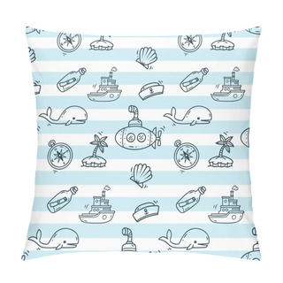 Personality  Cartoon Nautical Background Pillow Covers