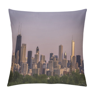 Personality  Chicago Sunset Skyline Pillow Covers