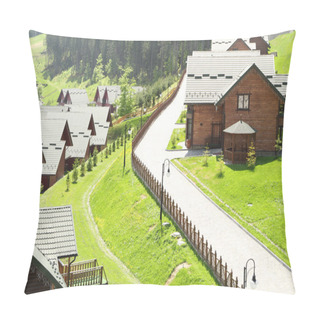 Personality  Houses Over Carpathian Mountains Pillow Covers