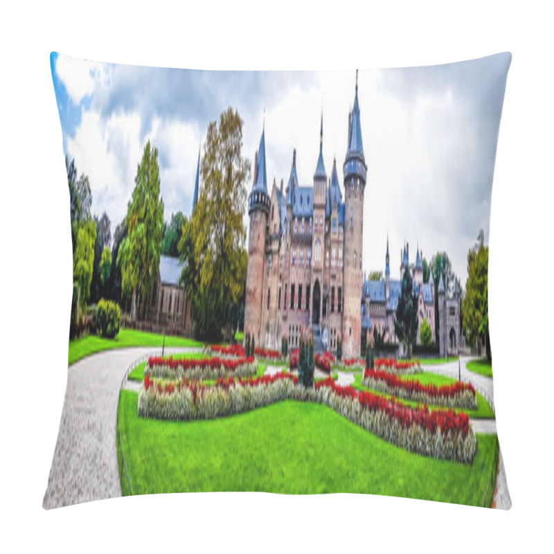 Personality  Haarzuilens, Utrecht/the Netherlands - Oct. 1, 2018: Magnificent Castle De Haar surrounded by beautiful manicured Gardens. A 14th century Castle completely restored in the late 19th century pillow covers