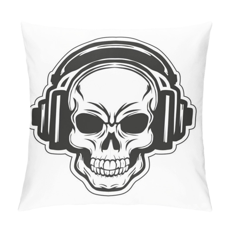 Personality  human skull head illustration design pillow covers