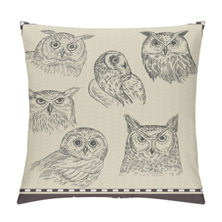 Personality  Set Of Birds.Owls. Vector Illustration Pillow Covers