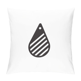 Personality  Teardrop Earring Icon Design Template Vector Isolated Pillow Covers