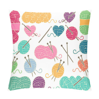 Personality  Cute Vector Collection Of Balls Of Yarn, Skeins Of Yarn Or Thread For Knitting And Crochet Pillow Covers