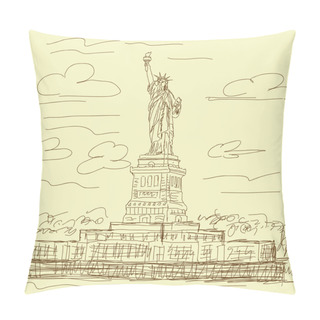 Personality  Statue Of Liberty Vintage Pillow Covers