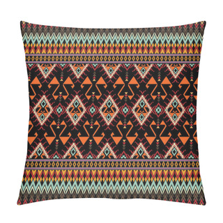 Personality  Ikat Geometric Folklore Ornament With Diamonds. Tribal Ethnic Vector Texture. Seamless Striped Pattern In Aztec Style. Folk Embroidery. Indian, Scandinavian, Gypsy, Mexican, African Rug. Pillow Covers