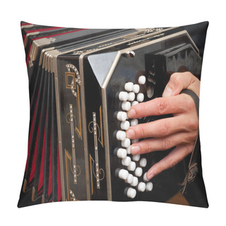 Personality  Playing Traditional Bandoneon. Pillow Covers