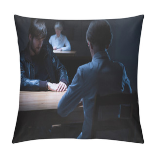 Personality  Man Being Questioned By Police  Pillow Covers