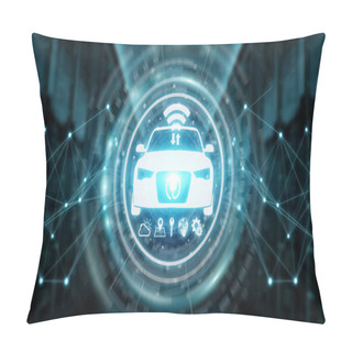 Personality  Modern Digital Smart Car Interface 3D Rendering Pillow Covers