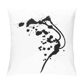 Personality Dripping Paint . Paint Stains Black Blotch Background. Grunge Design Element. Brush Strokes. Vector Illustration Pillow Covers