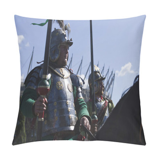 Personality  Winged Hussars - Battle Inscenisation On Military Picnic Pillow Covers