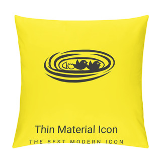 Personality  Birds In Nest Minimal Bright Yellow Material Icon Pillow Covers