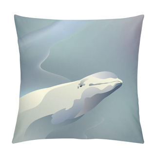 Personality  Abstract White Whale Illustration Vector Pillow Covers