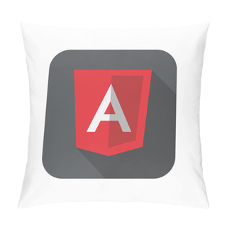Personality  Vector Illustration Of Light Red Shield With A On The Screen Pillow Covers