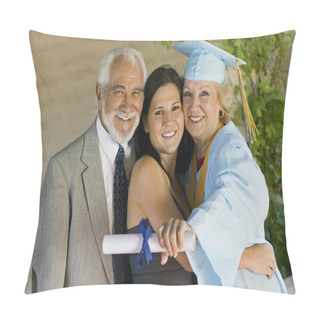 Personality  Senior Graduate With Grandchild Pillow Covers