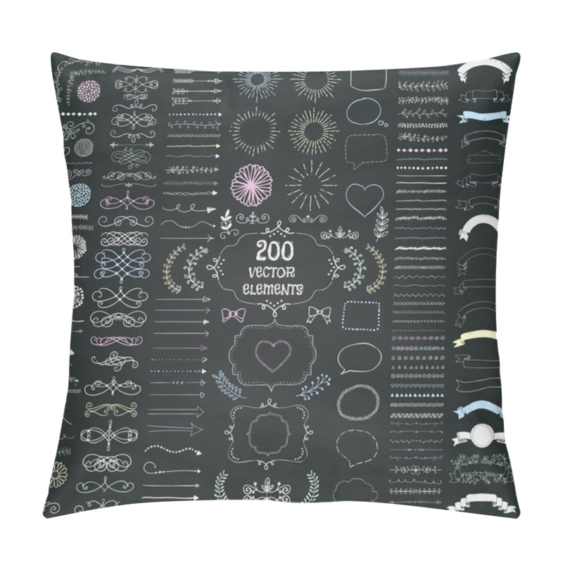 Personality  Big Set of Vector Decorative Hand Drawn Design Elements pillow covers