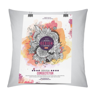 Personality  Vector Watercolor Paint Floral Poster Pillow Covers