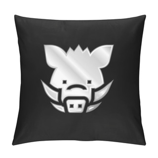 Personality  Boar Silver Plated Metallic Icon Pillow Covers