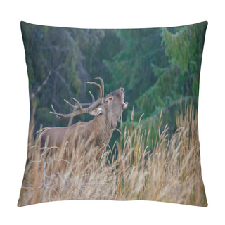 Personality  Deer Screaming On Edge Of Forest Pillow Covers