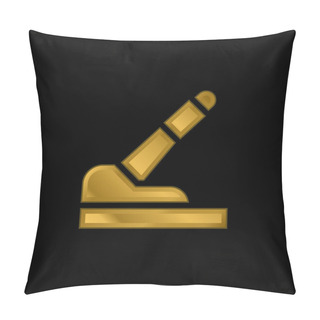 Personality  Brake Gold Plated Metalic Icon Or Logo Vector Pillow Covers
