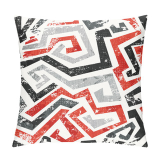 Personality  Abstract Grunge Red Curved Lines Seamless Pattern Pillow Covers