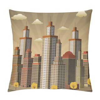 Personality  Town In Perspective Pillow Covers