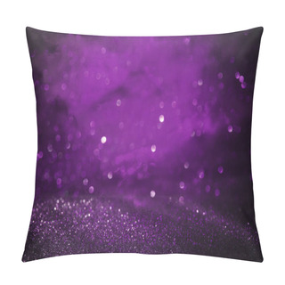 Personality  Purple And Black Glitter Lights Background. Defocused. Pillow Covers