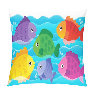 Personality  Stylized Fishes Theme Image 4 Pillow Covers