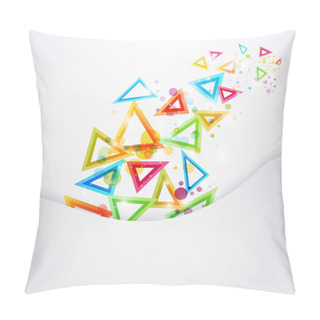 Personality  Compositions Of Colored Triangles Pillow Covers
