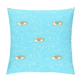 Personality  Sketch Triangles And Eye In Vintage Style Pillow Covers
