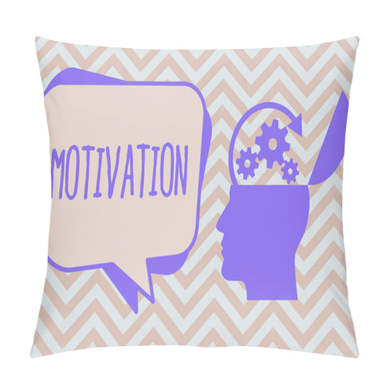 Personality  Word writing text Motivation. Business concept for Reasons for acting behaving in a particular way Supporting facts pillow covers