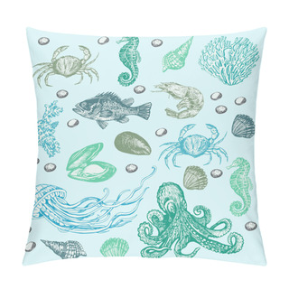 Personality  Marine Chart Underwater Pattern. Pillow Covers